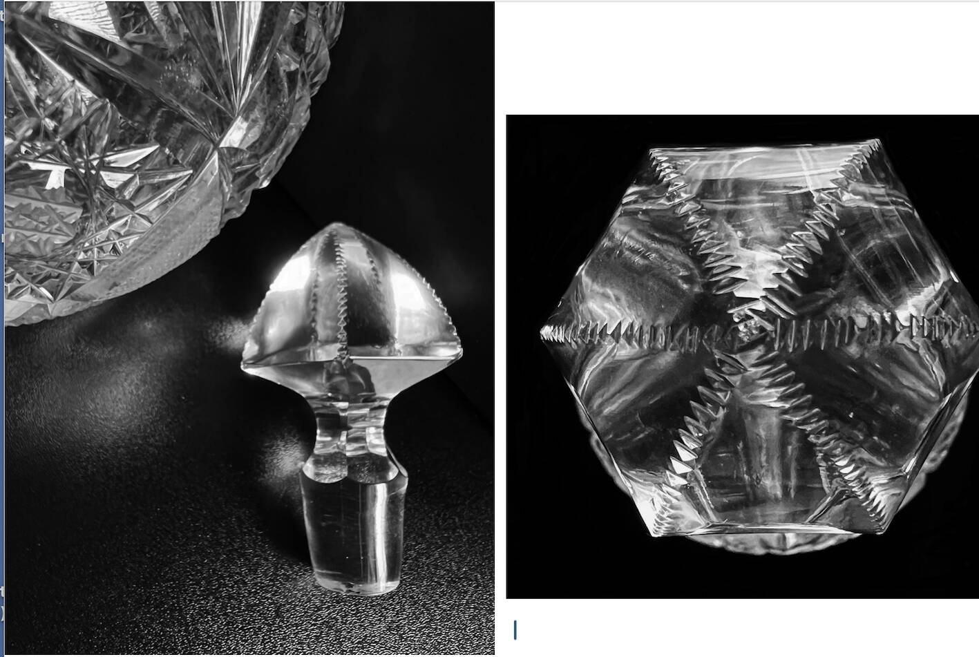 Vintage Cut Crystal Glass Carafe, 1960