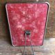 Ancien miroir barbier contour alu + trépied décoration années 50 vintage