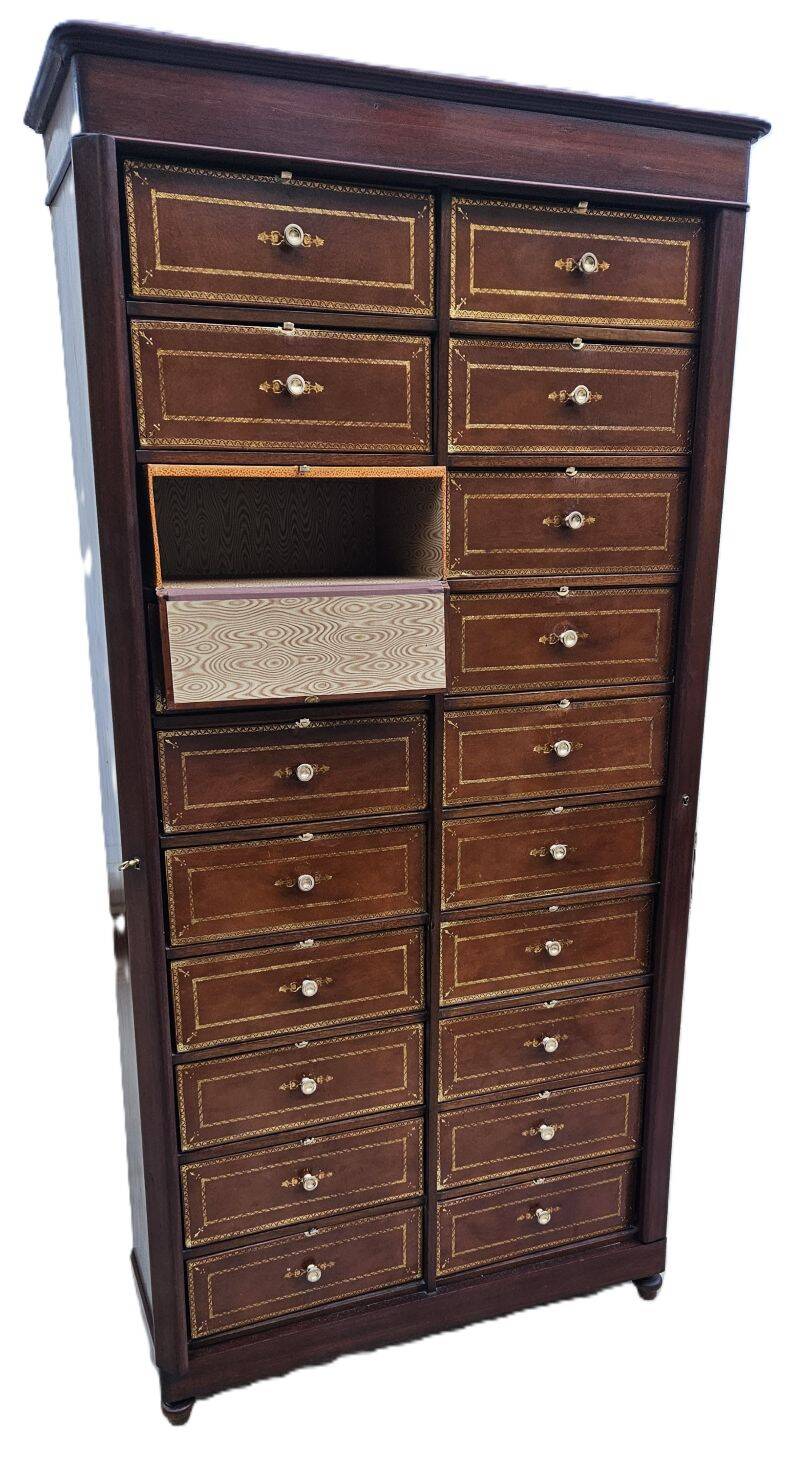 Notary Filing Cabinet with 20 Drawers Opening with Flaps
