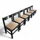Rare dining set / Italy / 1970s / solid black painted wood / 6 x chair / matching table