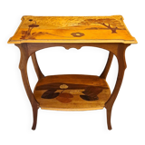 Table de salon art nouveau en marqueterie