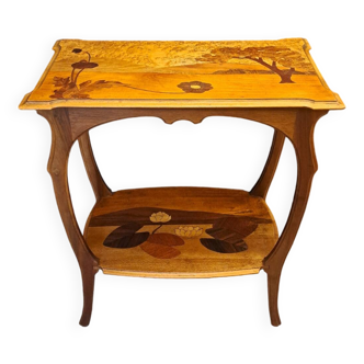 Art nouveau marquetry coffee table