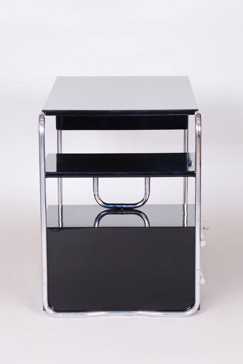 Bauhaus Writing Desk in Chrome, Steel and Wood, Germany, 1930s