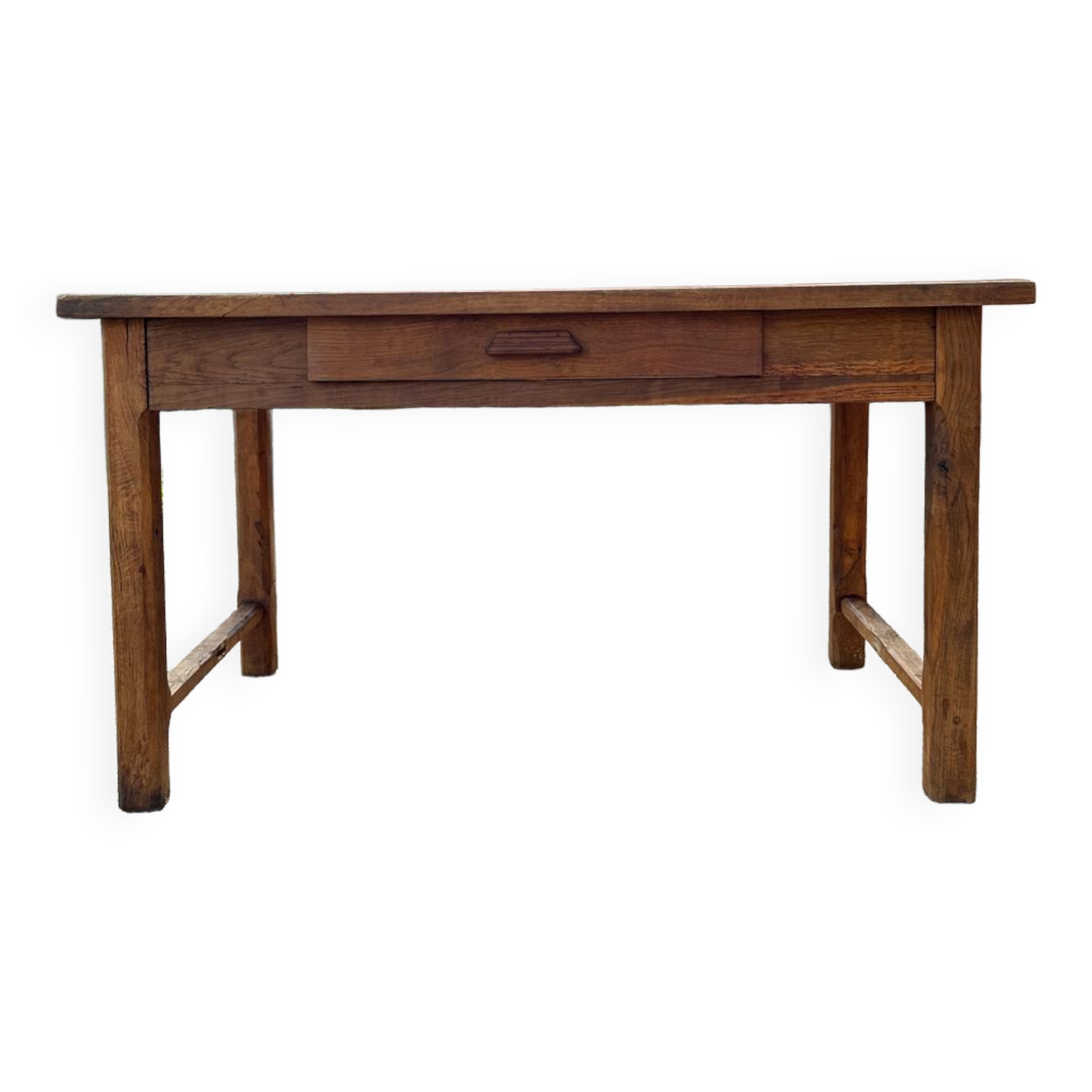 Hand-carved solid wood farm table
