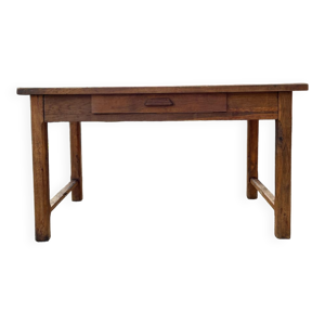 Table de ferme taillée main bois