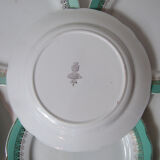 10 flat plates Digoin Sarreguemines mint gold