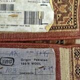 Tapis Pakistanais en laine, ancien, noué main, certifié