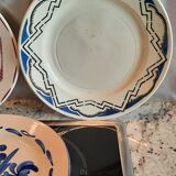 Old flat faience plates