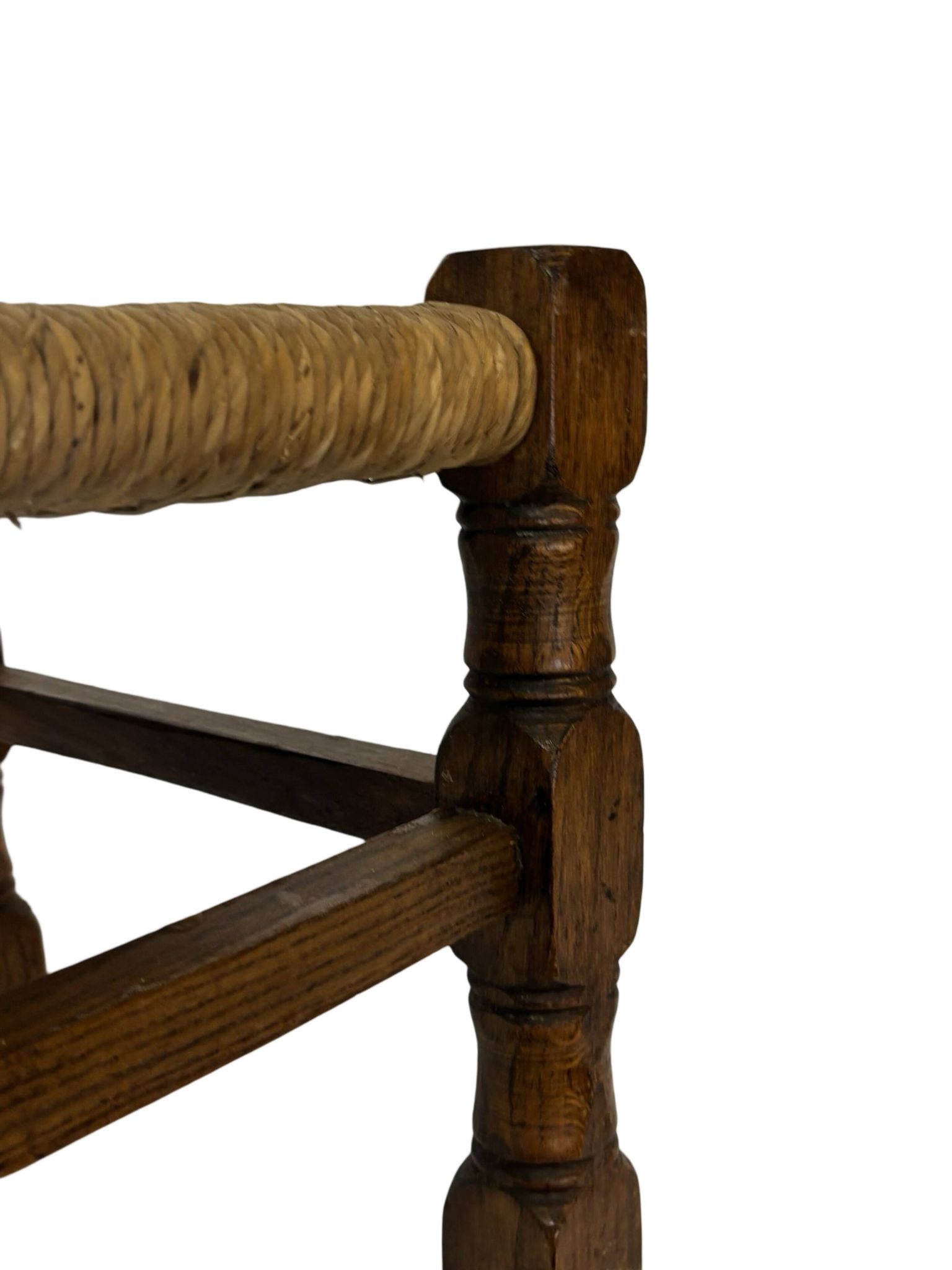 Tabouret vintage en rotin petit tabouret ottoman du milieu du siècle design années 60