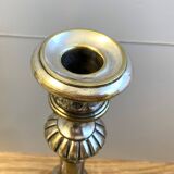 Ancienne paire de bougeoirs chandeliers flambeaux époque Louis Philippe argent