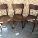 Série de 6 chaises bistrot scandinave bois vintage