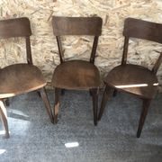 Série de 6 chaises bistrot scandinave bois vintage