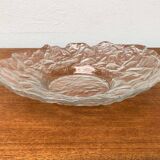 Vintage frosted glass bowl, 1970s.