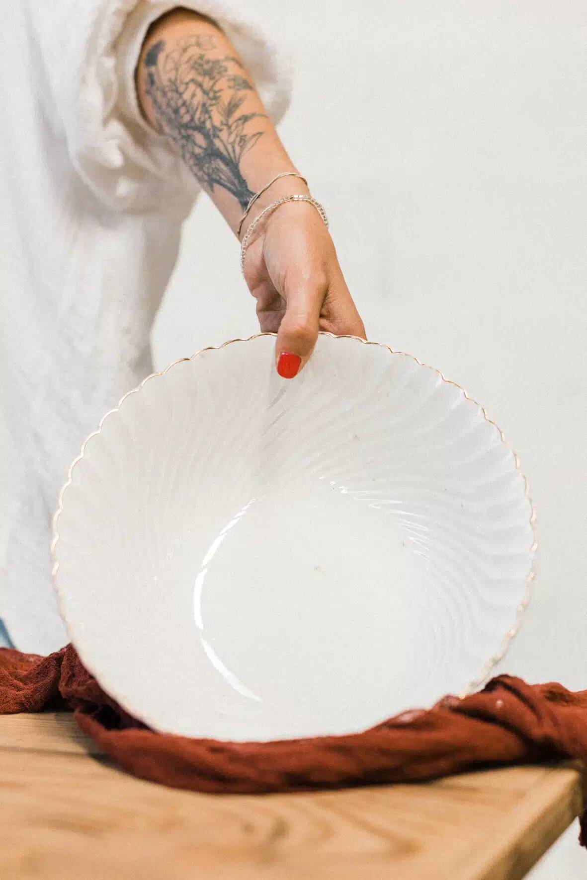 Flower bowl Lunéville France "Dipladenia"