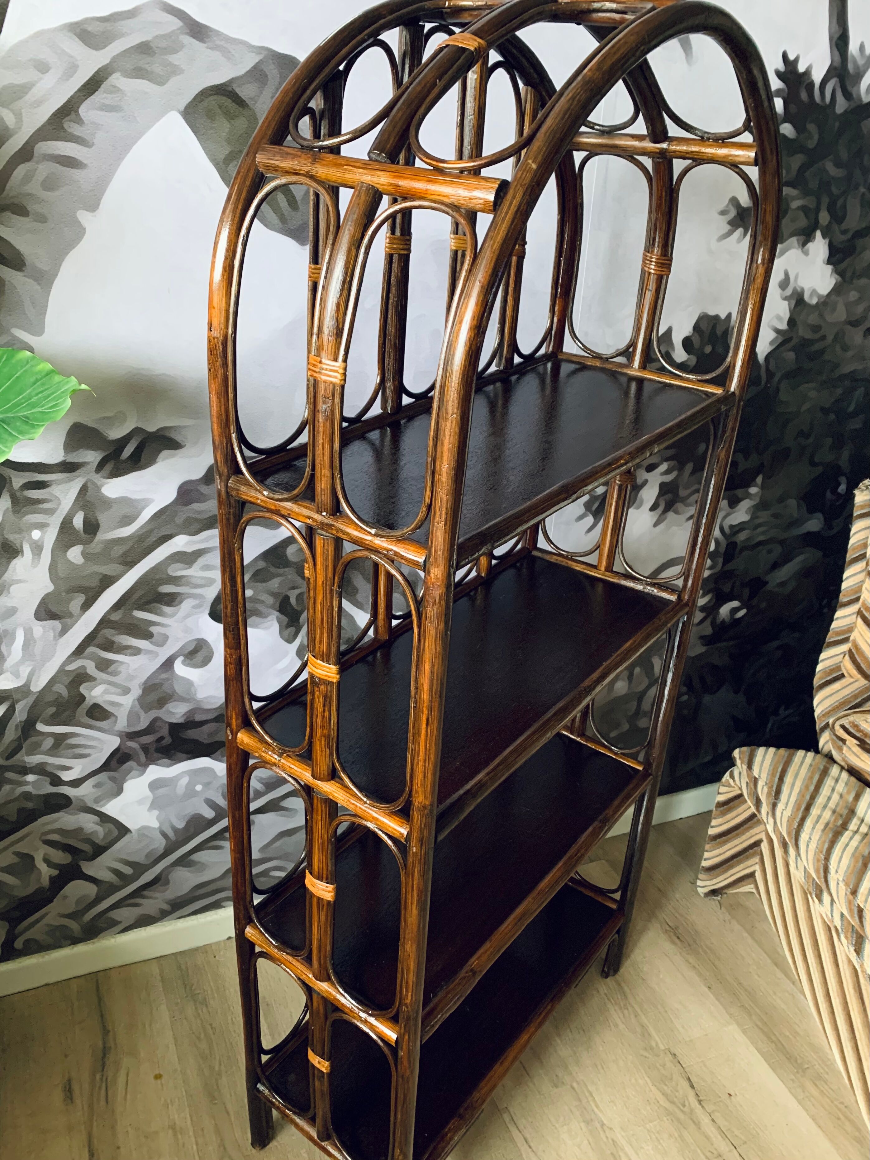 Rattan bookcase shelf