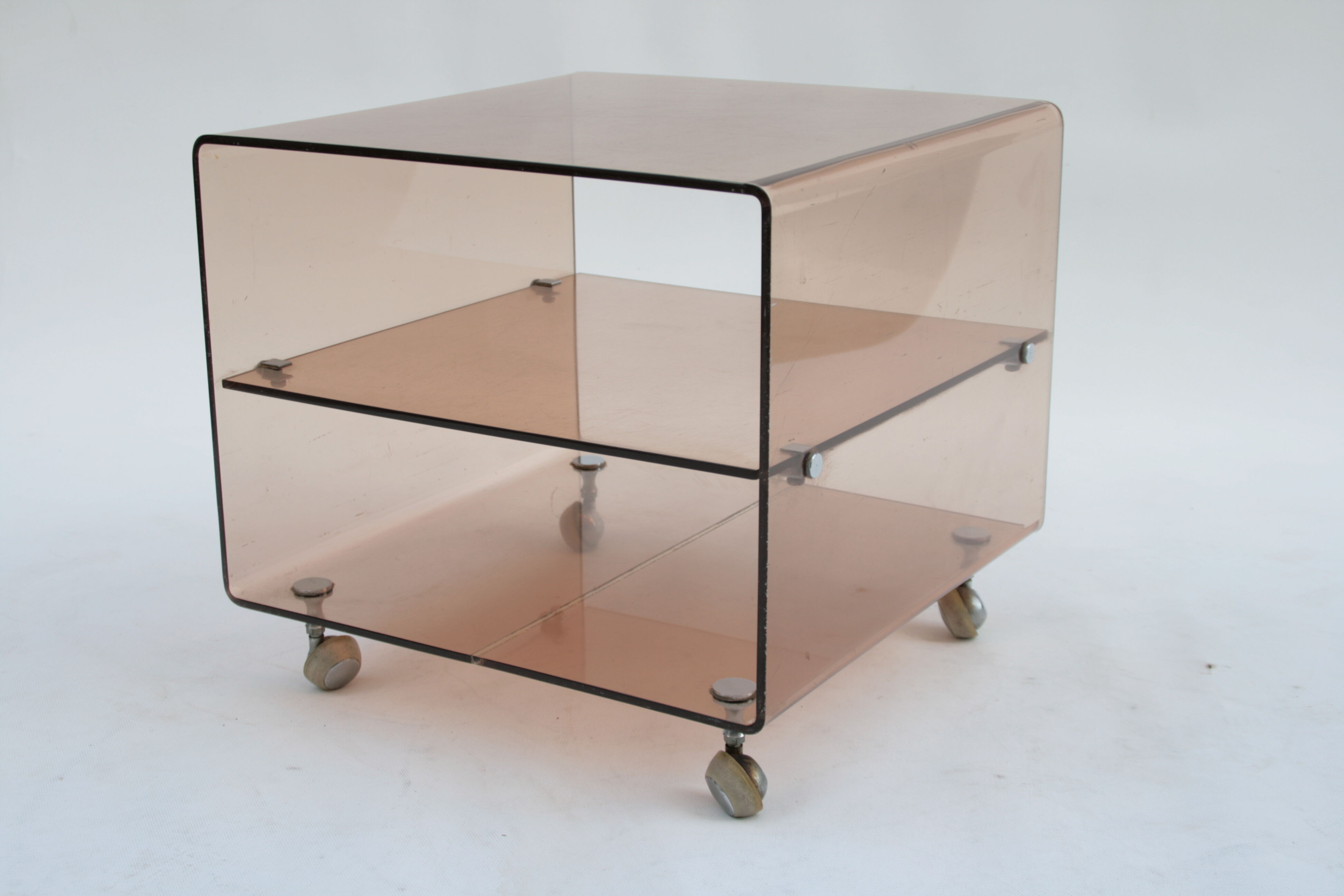 Table d'appoint lucite en plexiglas par Michel Dumas pour Roche Bobois, 1970