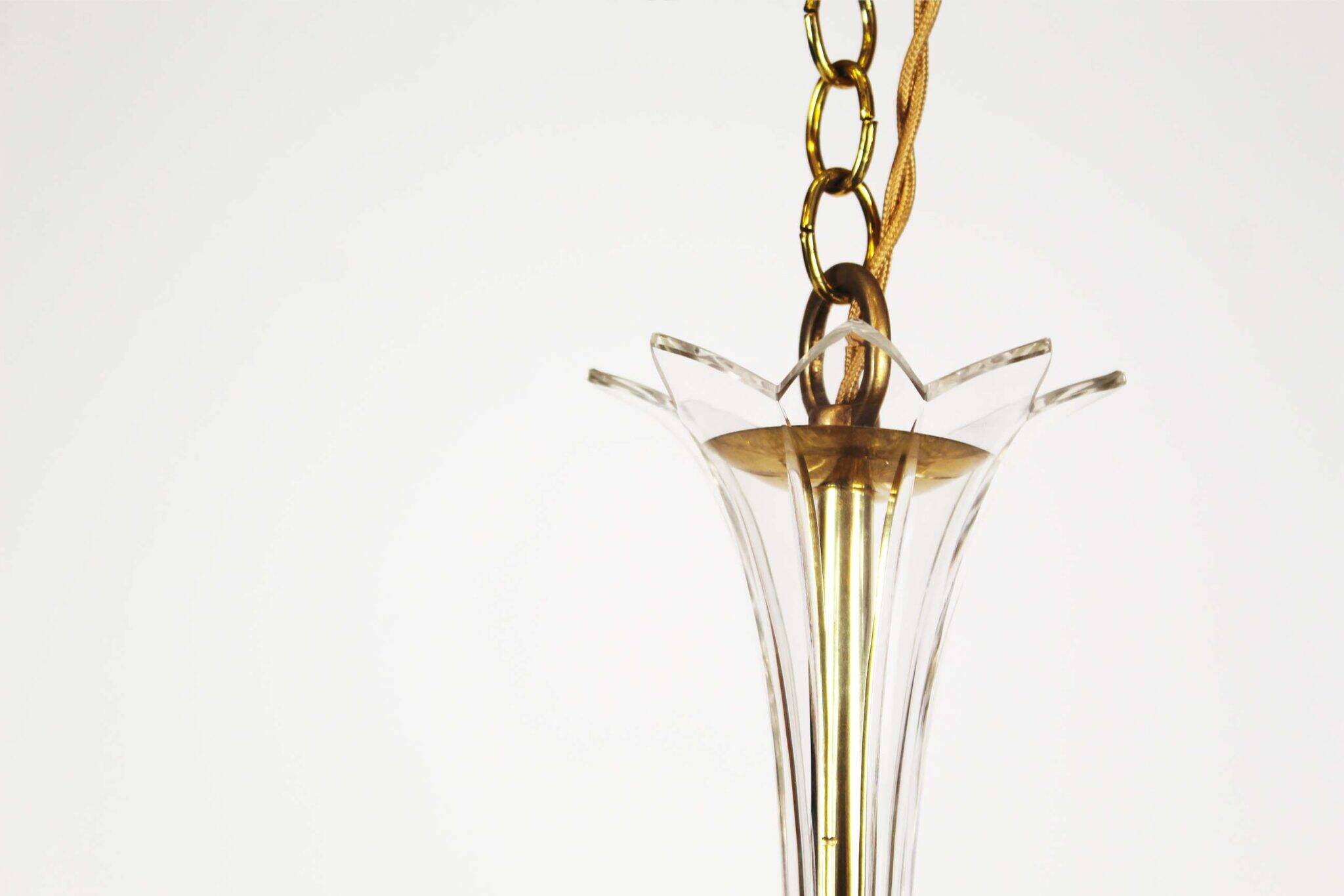 Medium sized crystal glass ‘Tole’ chandelier light by Palwa, Germany 1970’s