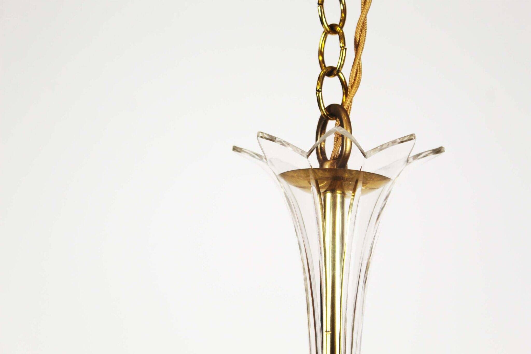 Medium sized crystal glass ‘Tole’ chandelier light by Palwa, Germany 1970’s