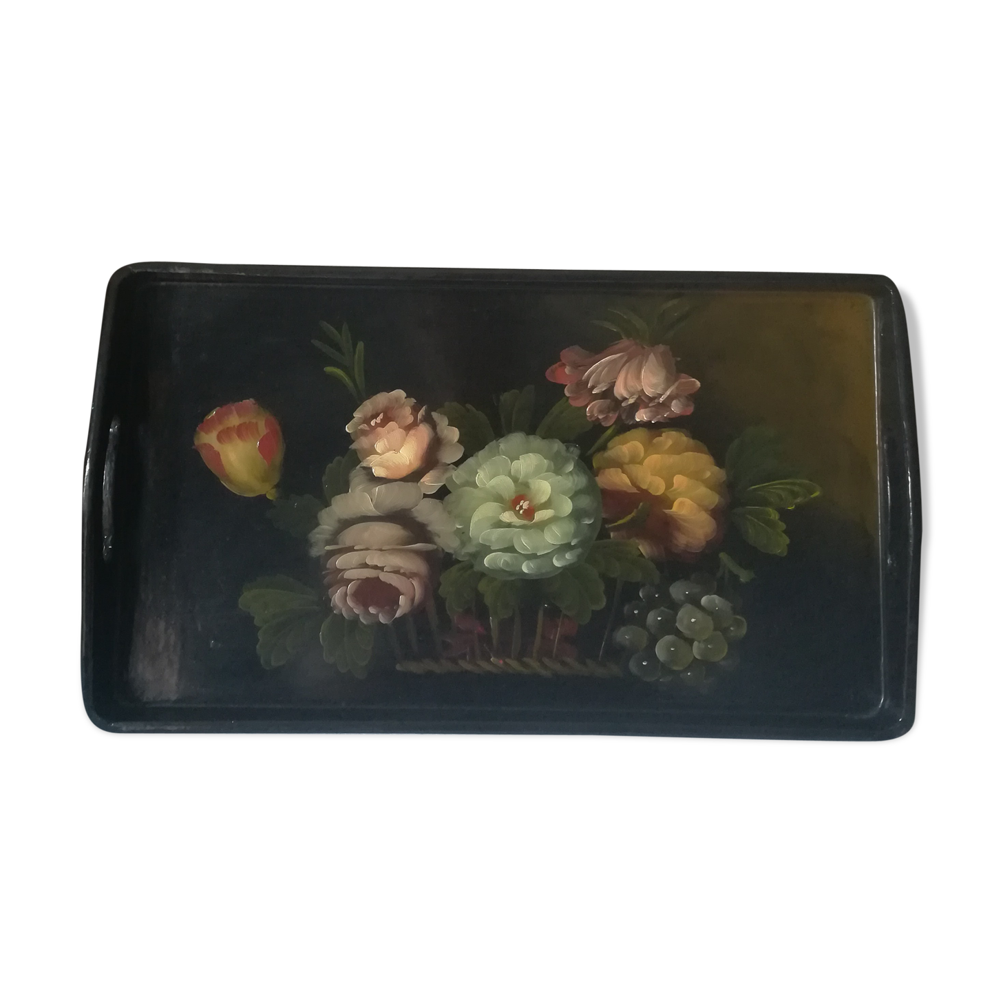 Painted wooden tray