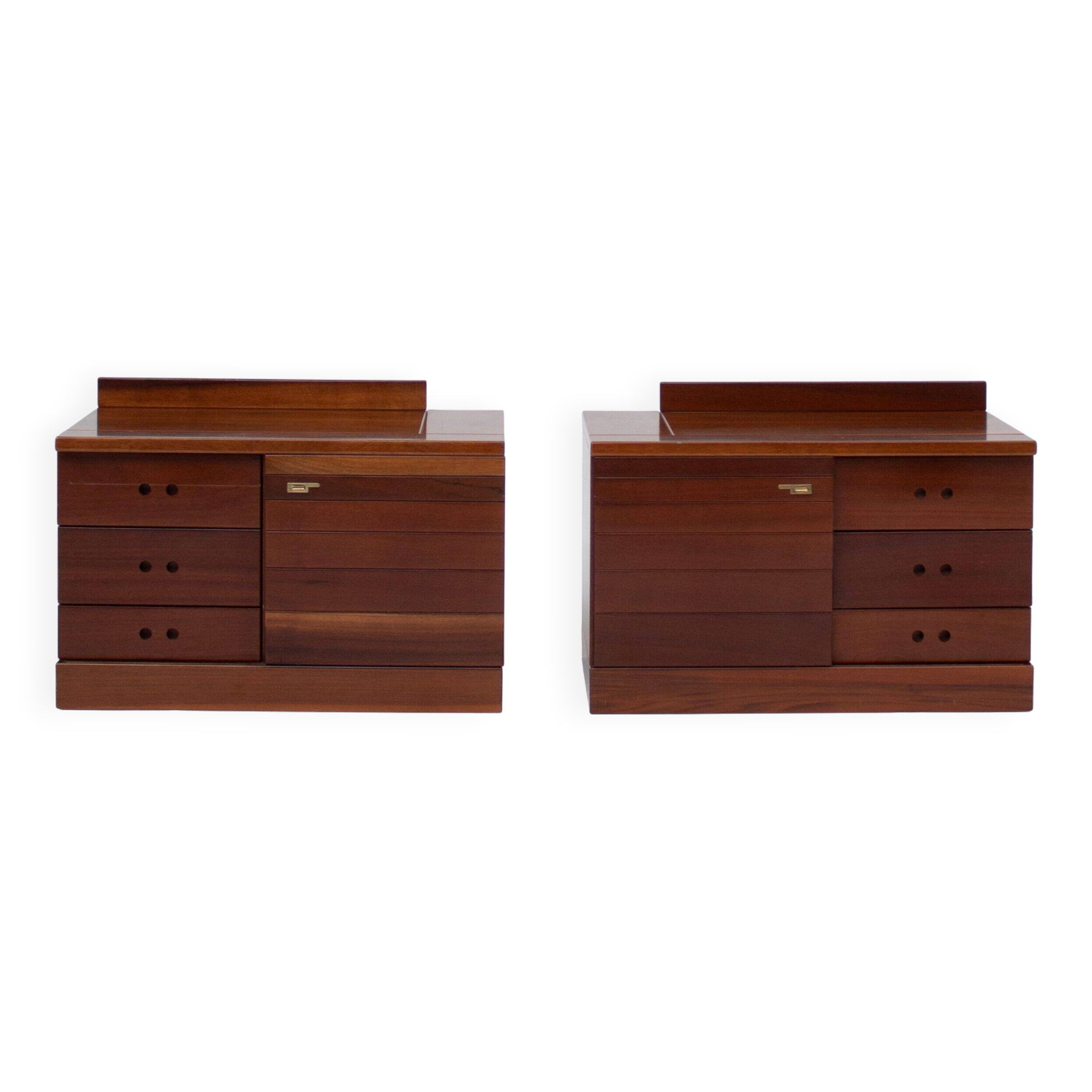 Set of two Italian mid-century wooden nightstands