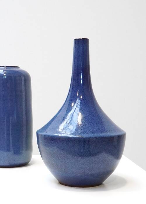 Rogier Vandeweghe, Blue-Glazed Tapered Vase for Amphora