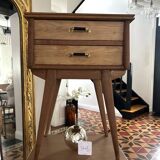 1950s bedside tables in solid oak