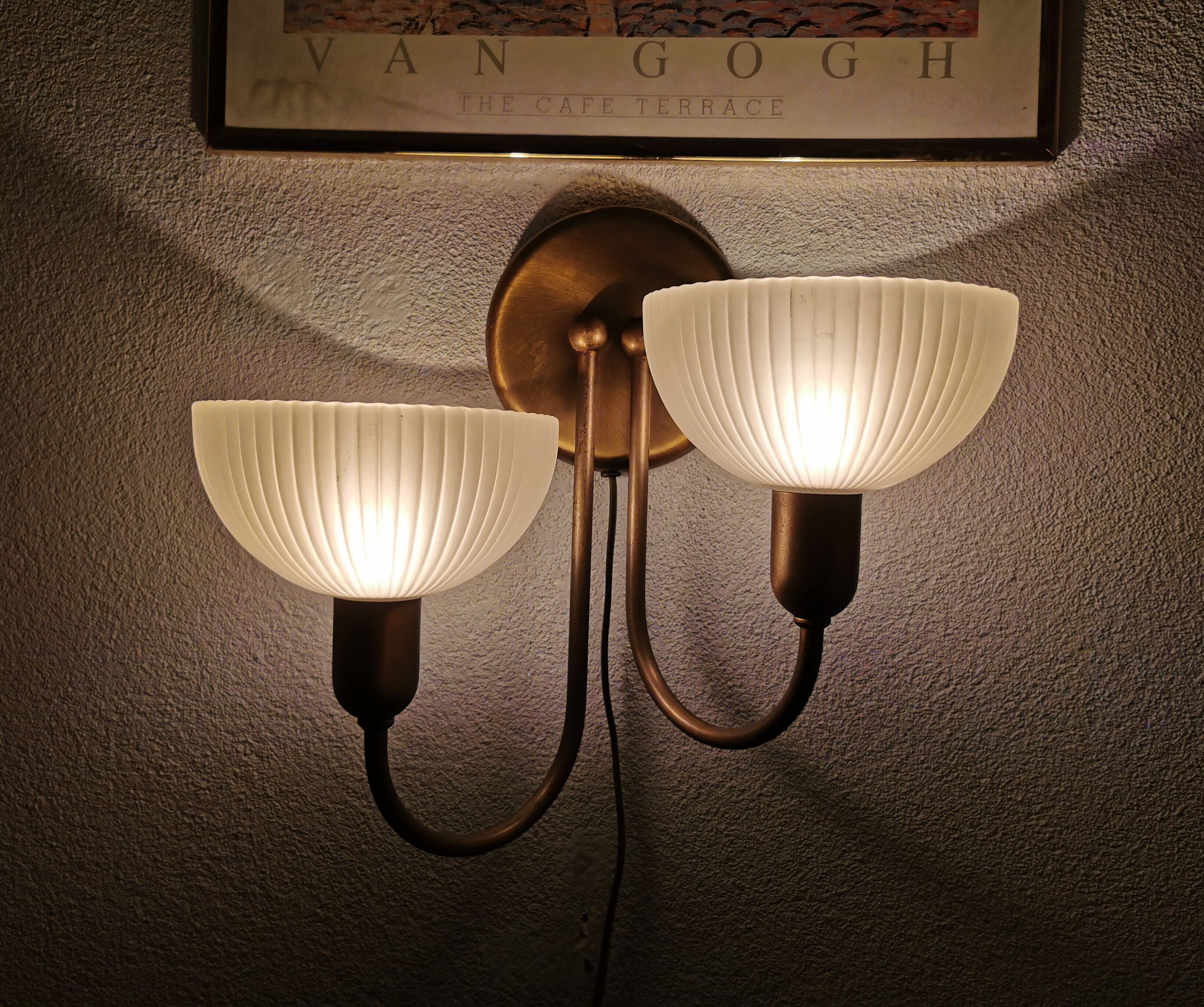 Vintage wall lamp Steinhauer gold, eighties