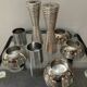 Series of 8 vintage candlesticks in silver metal