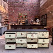 Workshop furniture from the early 20th century.