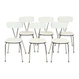 Set of 6 Gray Formica Chairs Chrome Dining Room Chairs Sixties