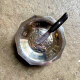 Coquillor butter dish in silver metal