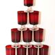 10 ruby red Luminarc Sweden liqueur glasses from the 1970s.