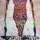 Vintage Boujaad wool table runner: red and black Moroccan rug.