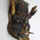 Vintage ritual mask in repoussé brass from Nepal/Tibet.