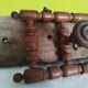 Old wooden wall coat rack