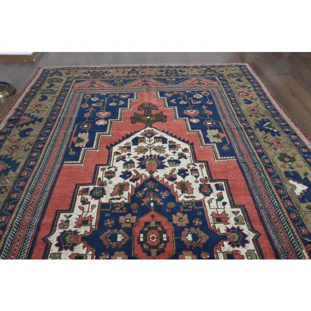 1970s Vintage Turkish Handmade Wool Red Oversized Area Rug 181x343