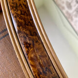 Miroir ovale vintage en bois et plâtre 50x32cm