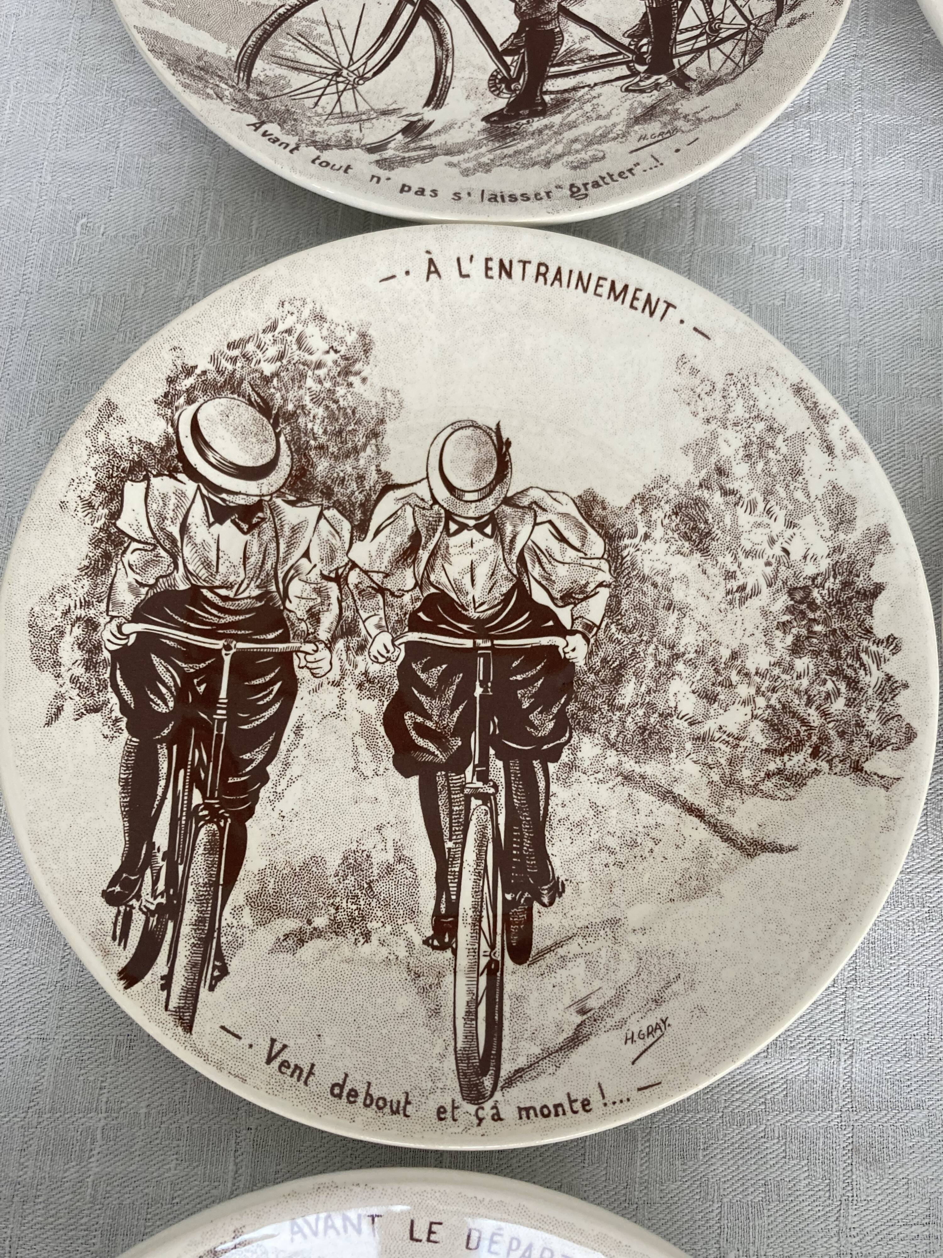 Set 6 assiettes thème Vélo manufacture St Clément