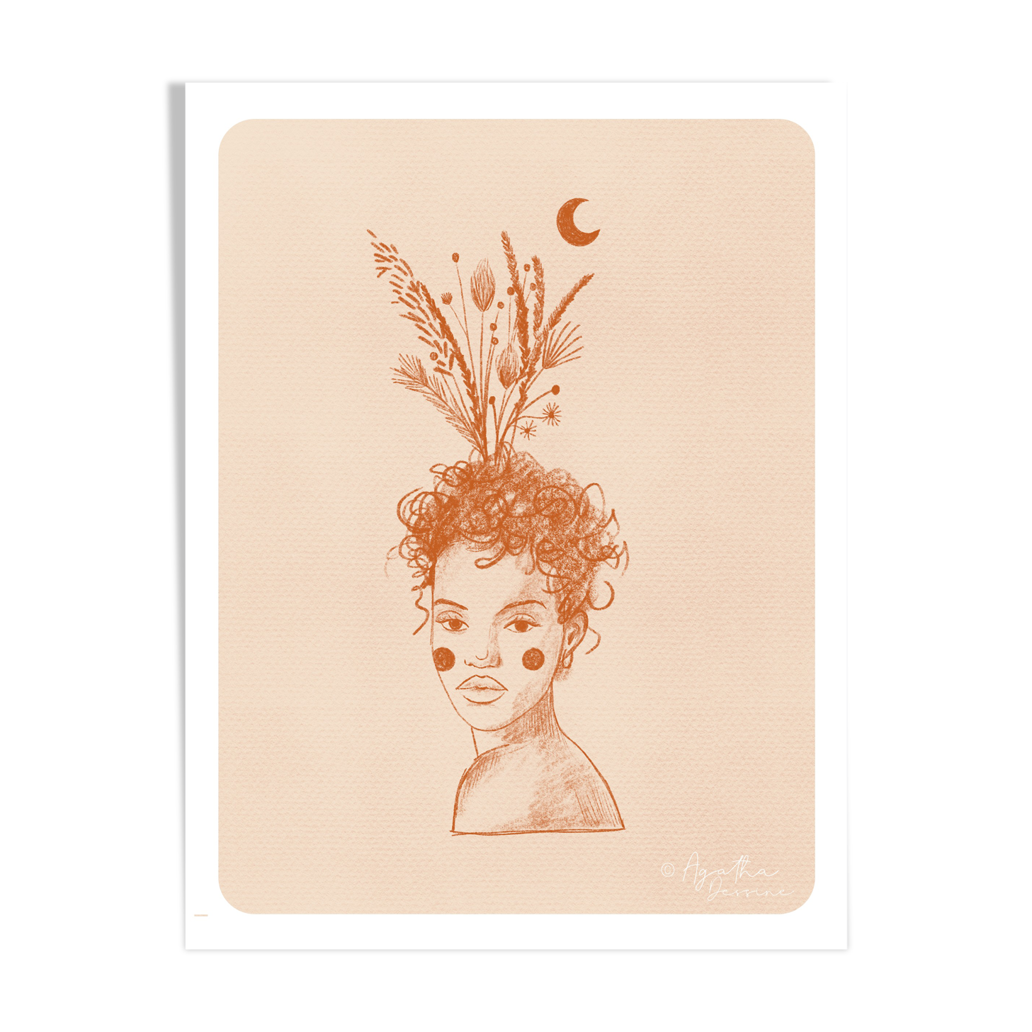 Illustration "Romantic face vase" A4