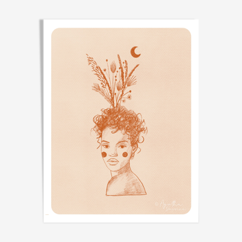 Illustration "Romantic face vase" A4