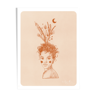 Illustration "Romantic face vase" A4