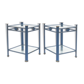 Paire de table de nuit en métal