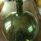 Dame jeanne bonbonne green glass round bubbles