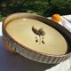 Flat pie beige khaki leaf pattern