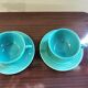 Vintage green ceramic breakfast duo