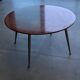 Vintage round coffee table in sun veneer – W. Germany, an