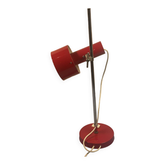 Lampe vintage 1960 Monteuse Delmas rouge diable - 44 cm