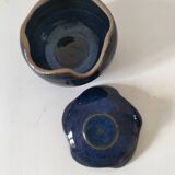 Midnight blue glazed stoneware box – workshop piece, signed