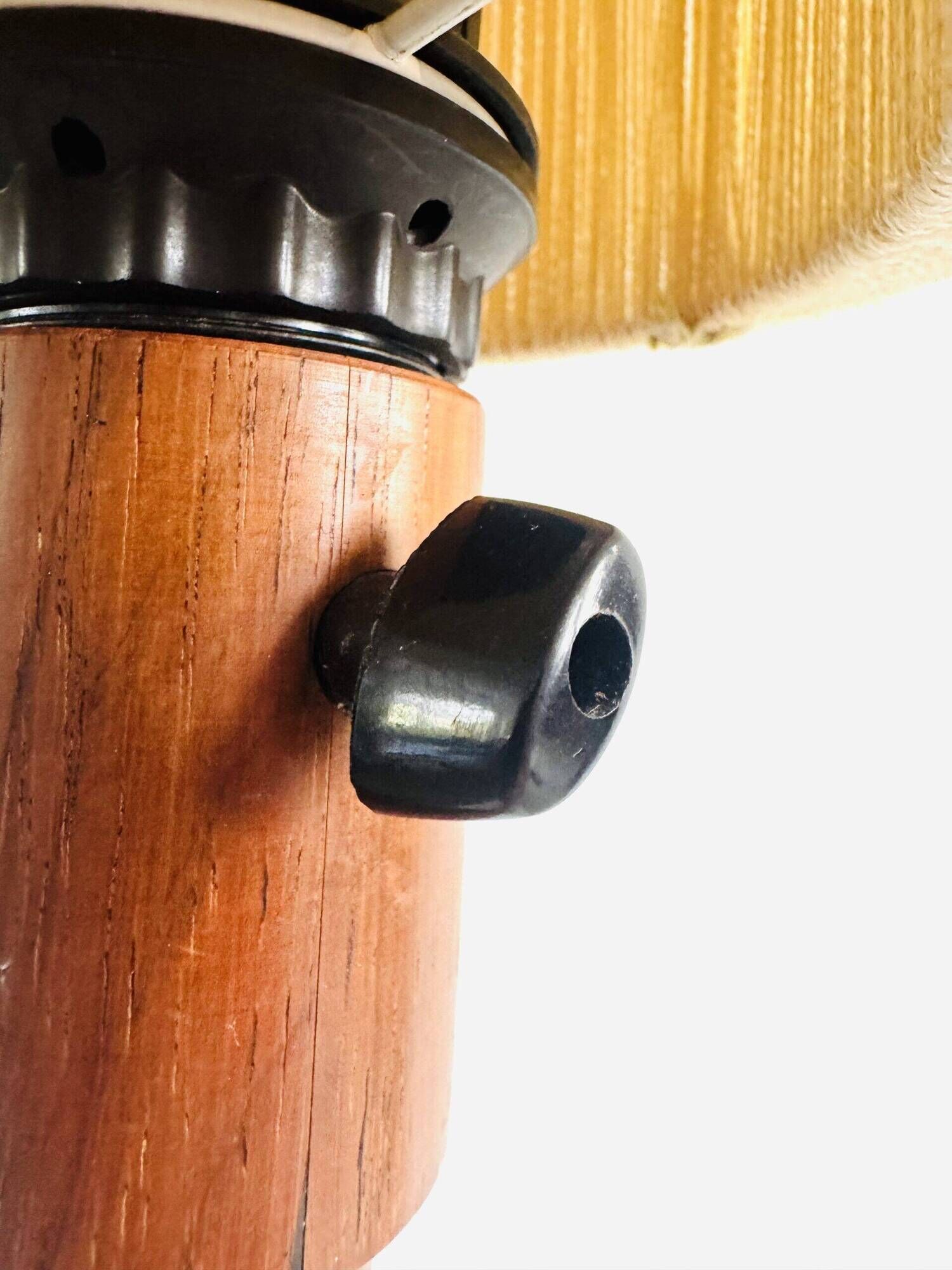 Large Size Wood & Sring Table Lamp By Uno & Östen Kristiansson For Luxus, Sweden 1960S