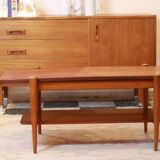 Teak coffee table, reversible top 1960